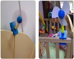 Glovion USB Clip-On Stroller Fan( Safe Blades Rechargeable &amp;5.7Ft USB Cable) (Blue) N13