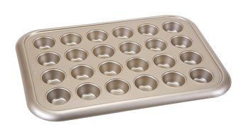 Art and Cook 24 Cup Non-Stick Mini Muffin Pan, Champagne