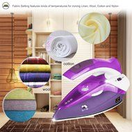 ZZ TI962-P Dual Voltage Travel Steam Iron with Stainless Steel Soleplate 1000 Watt, Purple N2