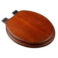 Bath D&Atilde;&copy;cor 5F1R1-20BN Round Rattan Bamboo Toilet Seat with Adjustable Brushed Nickel Hinge and Decorative Finish...