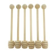 Bilipala Honey Dipper, Honey Spoon, Kitchen Gadgets, Wooden, 6 Inch, Pack of 6