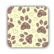 Generic Shock Proof Coaster Made By Mdf Print Dog Paw