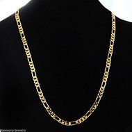 8SJ 24K Gold Plated 4.2mm Men's Links Chain Necklace 59.5cm N2