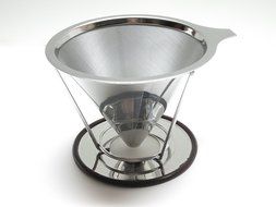 Newport Essentials Pour Over Coffee Filter: Stainless Steel Reusable Coffee Dripper and Brewer with Pour Over...
