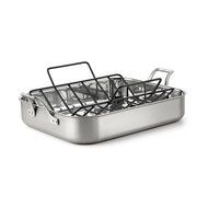 Calphalon 1833931 AccuCore Stainless Steel Roaster with Rack, 16-Inch