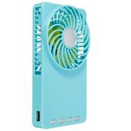 Happy-top&reg; 3 Speeds Portable Mini USB Desktop Fan Rechargeable Emergency Power Bank Ultra-thin Summer Fan Handheld... N9