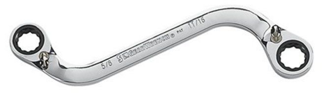 GearWrench 85342 5/8-Inch x 11/16-Inch Reversible S-shaped Double Box Ratcheting Wrench by GearWrench