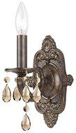 5021-VB-GTS Sutton 1LT Wall Sconce, Venetian Bronze Finish and Swarovski Elements Golden Teak Accents by Crystorama...