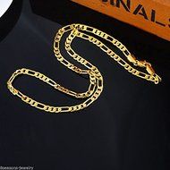 8SJ 24K Gold Plated 4.2mm Men's Links Chain Necklace 59.5cm N3