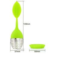 Tea Infuser, CCLV 4-Pack Silicone Tea Infuser Handle Stainless Steel Strainer Filter with Drip Tray