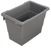 Akro-Mils 34302 Cross-Stack Plastic Tote Tub, 17-Inch by 11-Inch by 12-Inch, 6-Pack, Grey by Akro-Mils