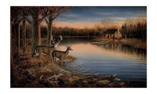 York Wallcoverings Lake Forest Lodge RA0169M Deer Mural, Multi by York Wallcoverings