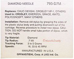 NP6 Diamond Stylus Replacement Needle For Crosley CR8005A Cruiser Turntables