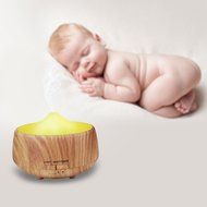 Essential Oil Diffuser, Angozo 250ml Wood Grain Aroma Humidifier Aromatherapy Diffuser with 7 Color LED Lights... N2
