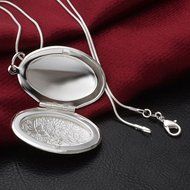 Stunning Silver Plated Carving Locket Pendant Chain Choker Necklace Jewelry N5