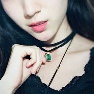 Vogue Black Velvet Ribbon Chain Choker Chunky Statement Bib Crystal Necklace N4