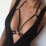 Bra Top ，Beautyvan Comfortable Fashion Alluring Women Harness Bra Elastic Cage Bra Strappy Bra Bustier (L, Black)