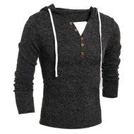 Men&#039;s Blouse,Laimeng Cotton Blend Autumn Winter Fashion Hooded Sweater Top Blouse (L, Wine Red)