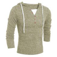 Men&#039;s Blouse,Laimeng Cotton Blend Autumn Winter Fashion Hooded Sweater Top Blouse (L, Wine Red) N2