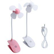 Kocome USB Clip on Fan Rechargeable Battery Home Office Desk Table Crib Cooling Fans (Pink) N8