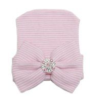 Cute Newborn Baby Infant Girl Toddler Comfy Bowknot Diomand Cap Warm Beanie Hat N4
