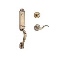 Baldwin SCELIXCURLTRR049 Reserve Single Cylinder Handleset Elizabeth x Curve with Traditional Round Rose in Matte...
