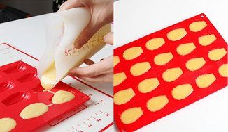 Fasmov 20-Cavity Silicone Madeleine Pan Cookie Mold,Baking Mold, Handmade Soap Moulds and more,Set of 2 N2