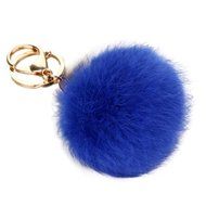 AutumnFall&reg; Rabbit Fur Ball Keychain Bag Plush Car Key Ring Car Key Pendant (Pink) N8