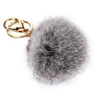 AutumnFall&reg; Rabbit Fur Ball Keychain Bag Plush Car Key Ring Car Key Pendant (Pink) N9