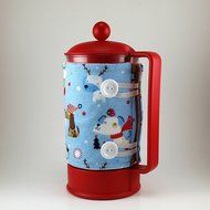 French Press Cozy, Cafetiere Cosy, Christmas, Holiday Dog Theme