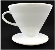 Pour Over Coffee Maker, Pourover Coffee Dripper White Ceramic Commercial Quality, No. 2 Filter Size