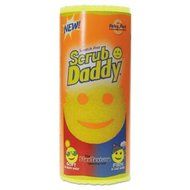 Scrub Daddy Scratch-Free Scrubbing Sponge, 4 1/8&quot; Diameter, Yellow, Polymer Foam, 6/Pack