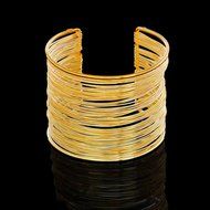 AutumnFall(TM) Fashion Women's Exaggerated Gypsy Plated gold bangles jewelry (Gold) N6
