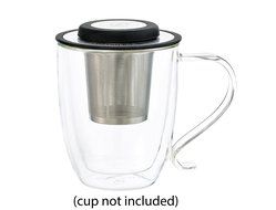 GROSCHE London Drop In Ultra Fine Laser Cut Stainless Steel Tea Infuser (Brew-in-cup infuser) with lid, trivet... N3