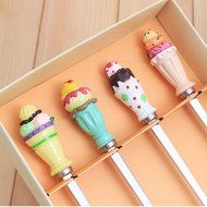 Ceramics Stainless Steel Tableware Creative 5-pieces Coffee Scoops Stirring Sugar Tea Spoons N3