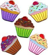 Lot of 5 Cupcake Retro Fairy Cake Cup Sweets Dessert Applique Iron-on Patches Handmade Fast Shipping with Special...