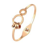 AutumnFall Women's Swarovski Crystal Accented Gold-Tone and Black Bangle Watch with Bracelet Set (609GB) N54