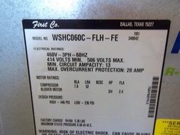 FIRST COMPANY New Commercial AC Package Unit - Geothermal Heat Pump WSHC060C-FLH-FE ACC-6779