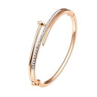 AutumnFall Women's Swarovski Crystal Accented Gold-Tone and Black Bangle Watch with Bracelet Set (609GB) N59