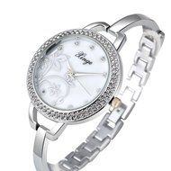 AutumnFall Women's Swarovski Crystal Accented Gold-Tone and Black Bangle Watch with Bracelet Set (609GB) N60