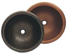 Whitehaus WHCOLV17RD-HBRZ Copperhaus 16 3/4-Inch Round Drop-In/Undermount Basin with Hammered Texture, Hammered...