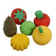Pink Lizard Cute Food Animal Vegetable Fruit Simulation Rubber Pencil Eraser Set N2