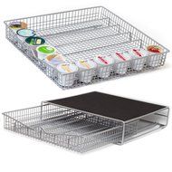 Coffee Pod Holder,36 K Cup Holder Rack Storage for Keurig Coffee Pod Chrome Drawer Organizer &amp; Mat