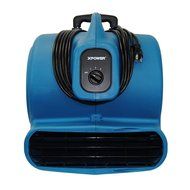 XPOWER P-800H 3/4 HP 3200 CFM 3 Speeds Professional Air Mover Careprt Dryer Fan with Telescopic Handle &amp; Wheels N5