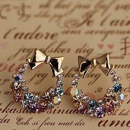 1pair Fashion Women Lady Elegant Crystal Rhinestone Ear Stud Earrings Jewelry