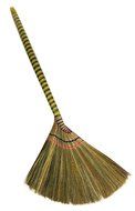 Caravelle Choi Bong Co Vietnam Hand Made Straw Soft Broom with Colored Handle 12" Head Width, 40" Overall Length... N2