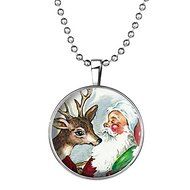 Christmas Deer Santa Claus Glow in the Dark Xmas Necklace Pendant Jewelry Gift