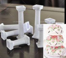 Anyana 4Pcs set Roman Column Tiers Plate Set Cake Wedding Birthday Party Decoration