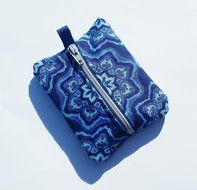 Ear Bud Pouch / Earbud Holder / Zip Pouch / Mini Zip Pouch / Jump Drive Holder ::: Designs in Blue