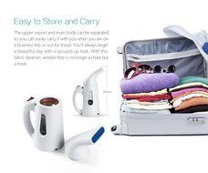 Easehold Travel Garment Steamer Handheld Portable Mini Fabric Steamer 60-second Heat-Up 8 Minutes of Steam 140ml... N4